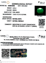 5.83/CT Natural Panna Stone with Govt. Lab Certificate